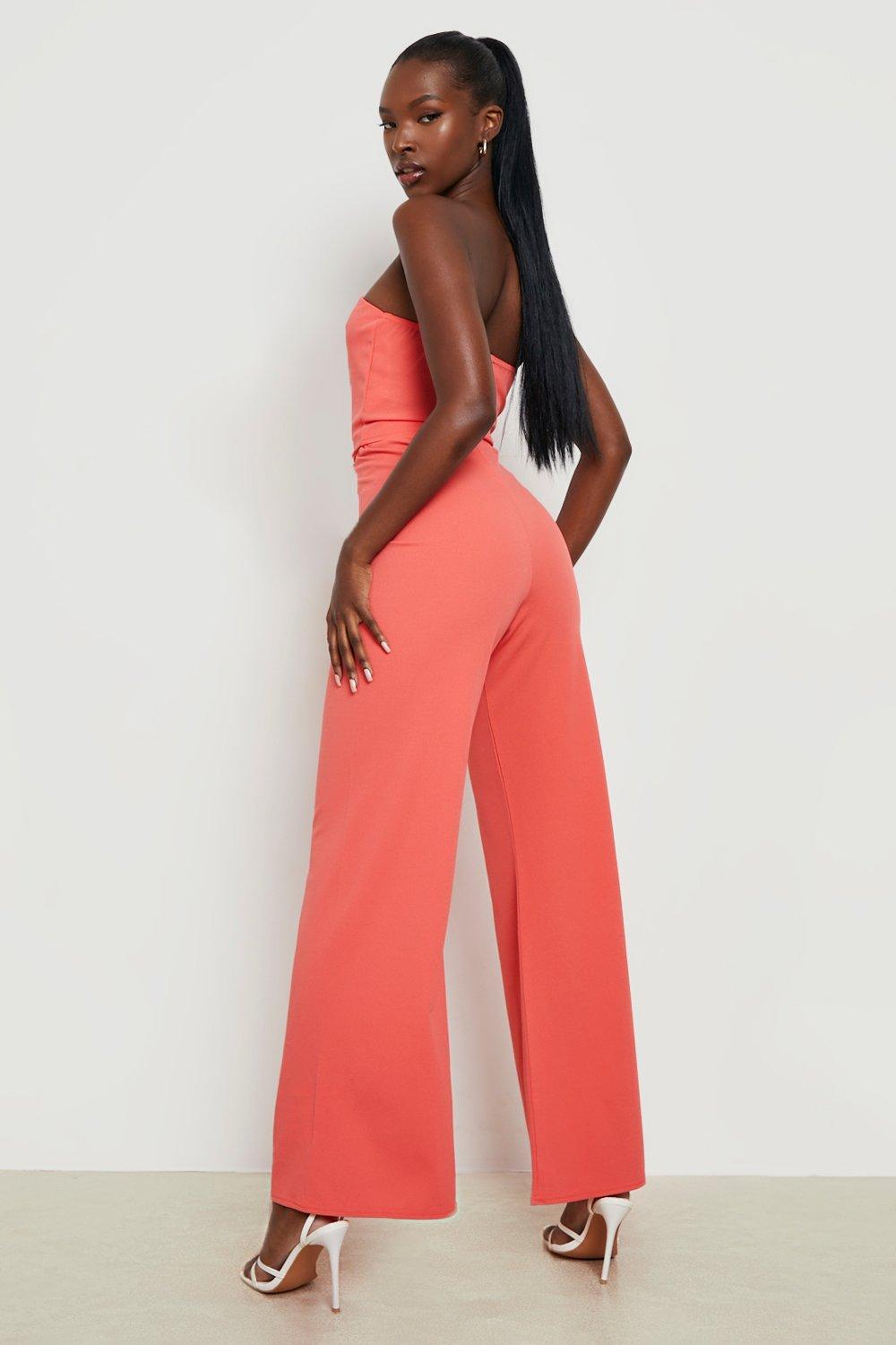 coral wide leg trousers