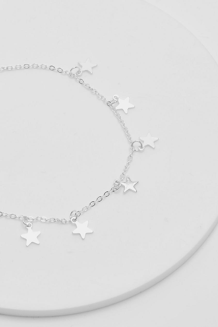 Silver Star Charm Anklet