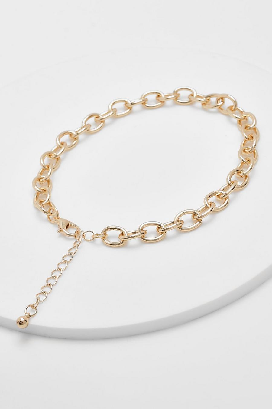 Gold Simple Chain Anklet  image number 1