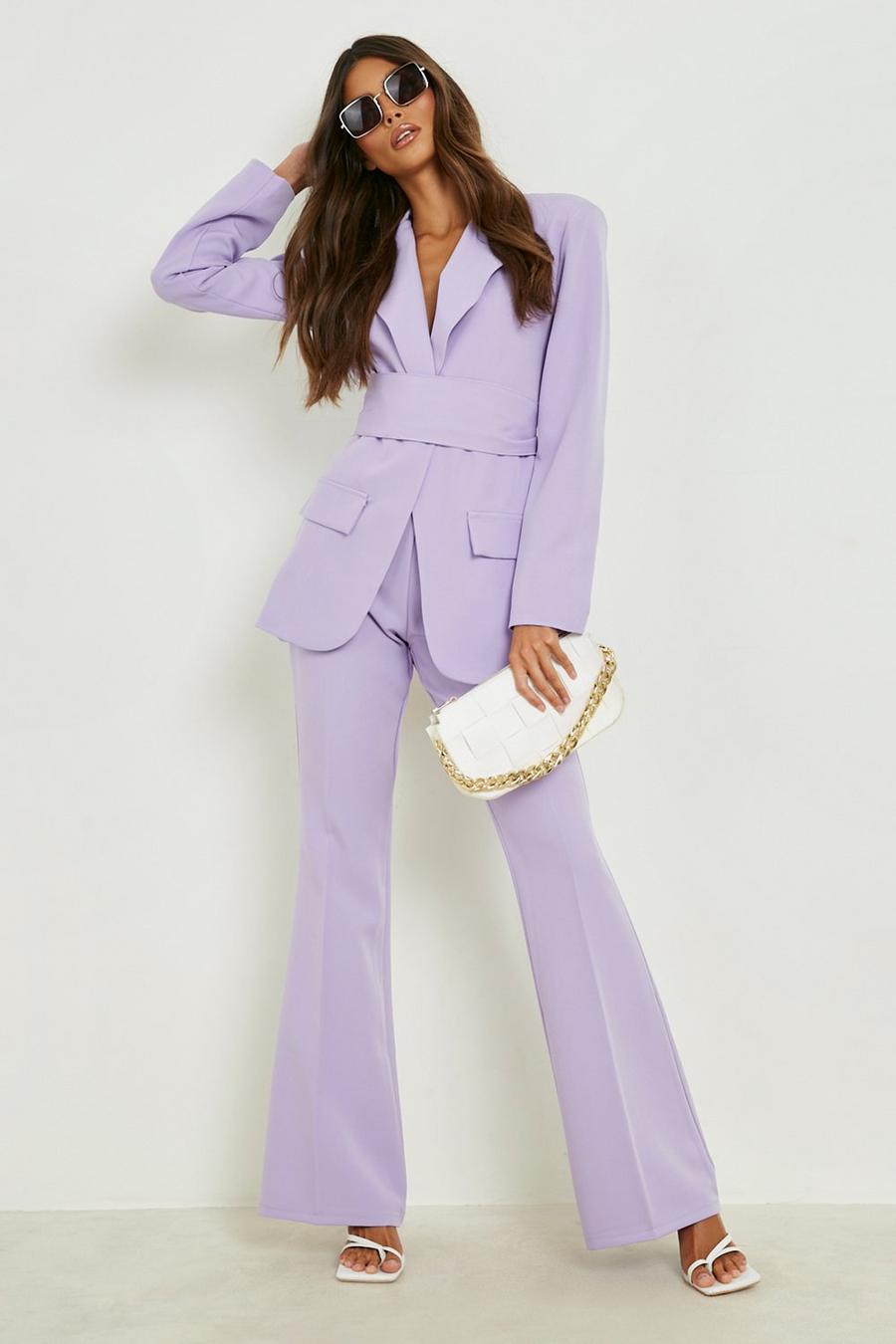 Lilac Fit & Flare Tailored Trousers 