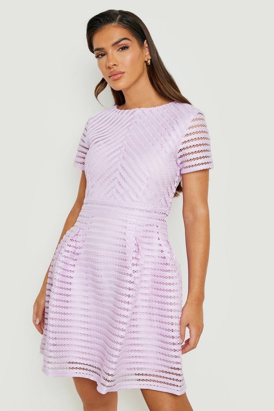 Lilac violet Boutique Full Skirted Prom Mini Skater Dress