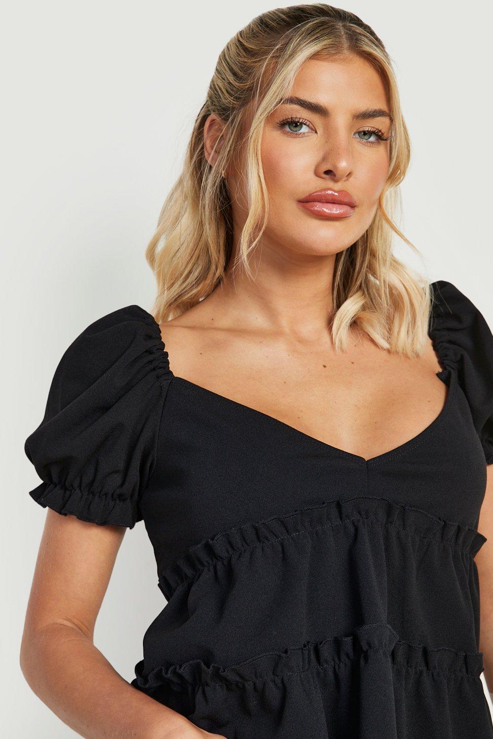 V neck best sale smock top