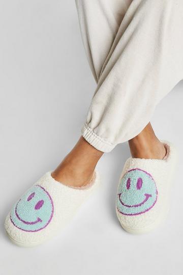 Chaussons smiley en polaire blue