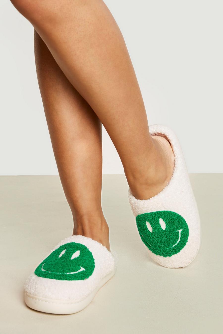 Green Borg Happy Face Slippers  image number 1