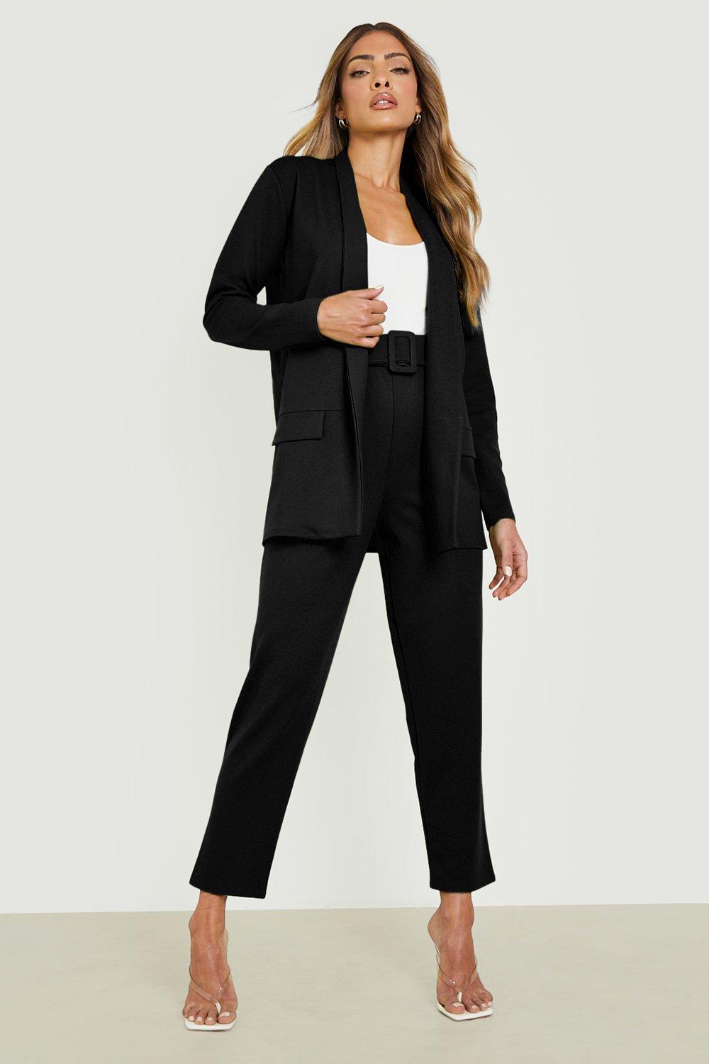 Black Blazer Trouser Suit for Women, Black Pantsuit for Women, 3