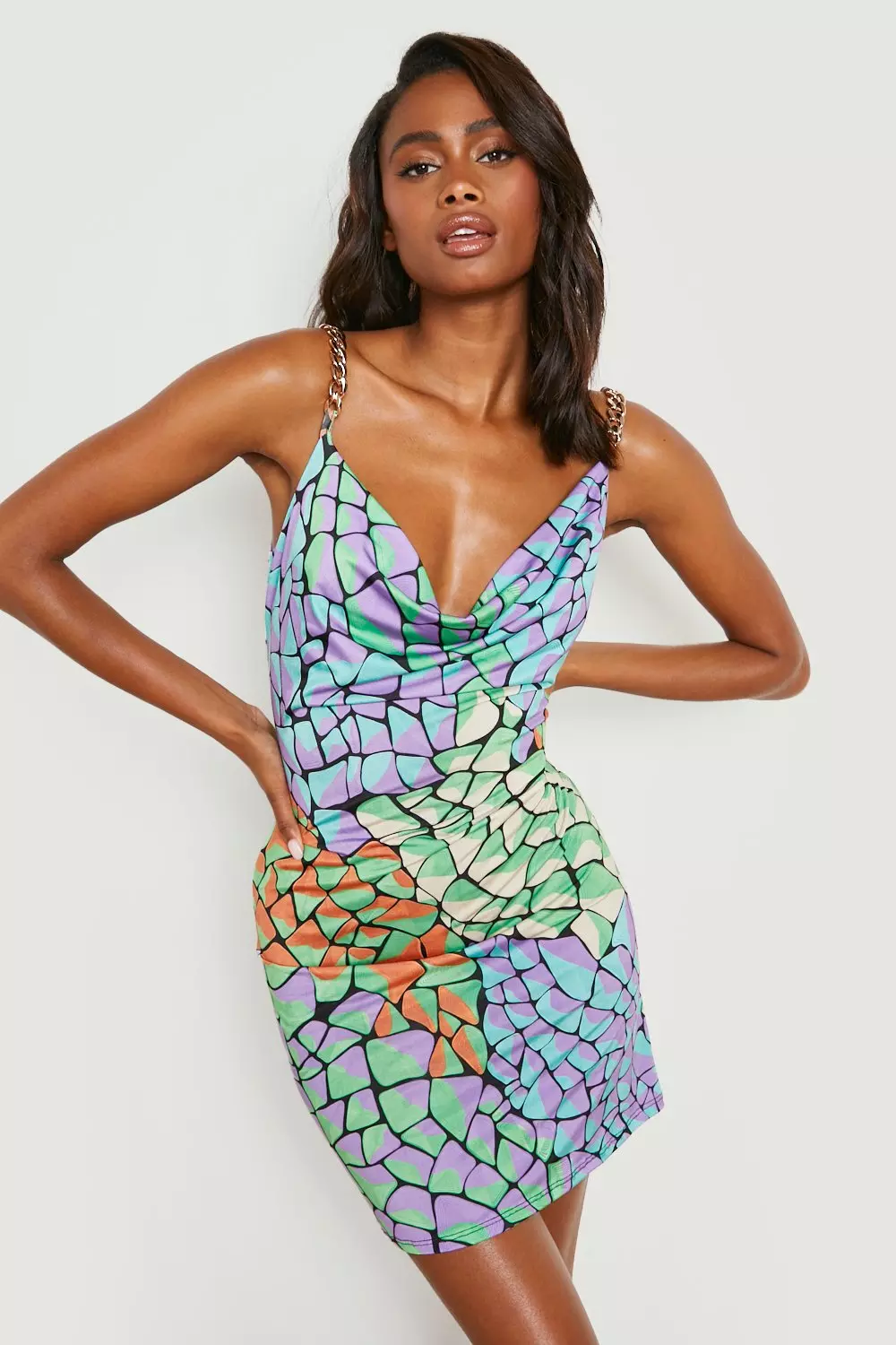 Boohoo chain dress hot sale