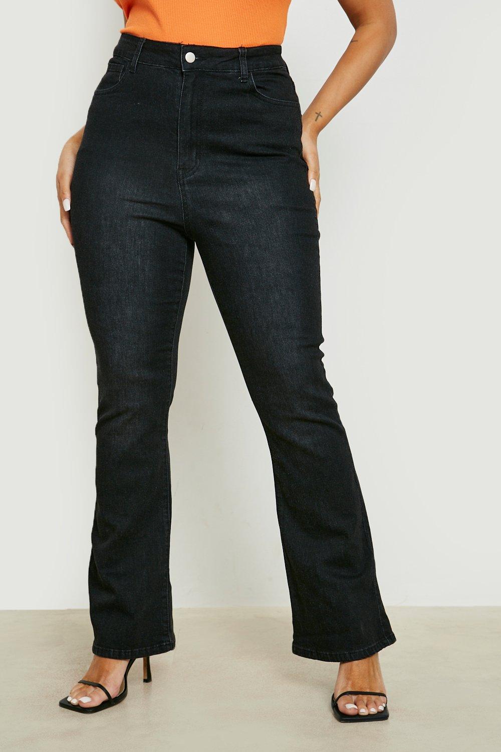 Plus High Waisted Flare Jeans