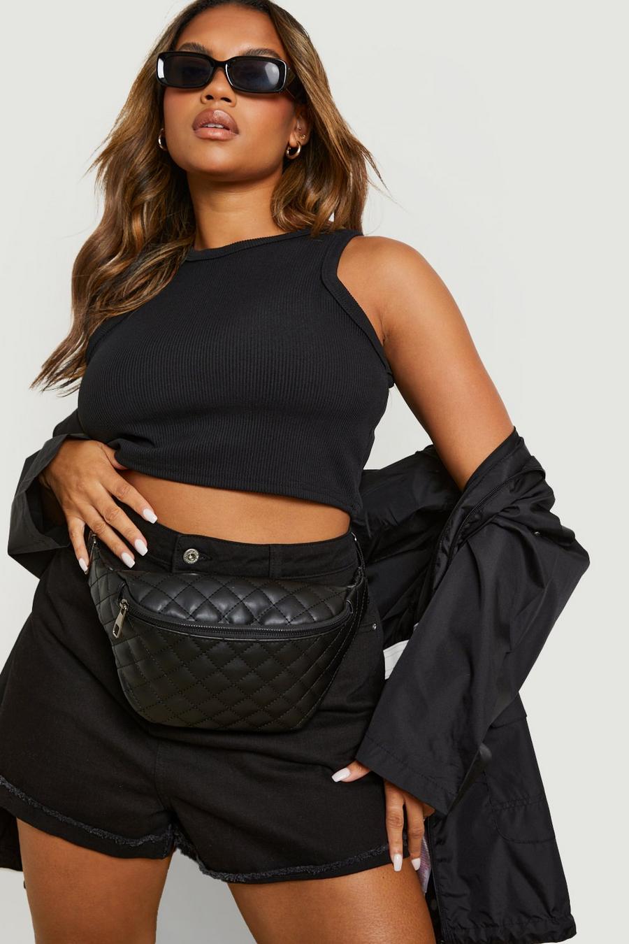Black Plus Quilted Bumbag image number 1