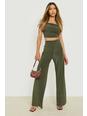 Olive green Wide Leg Trousers