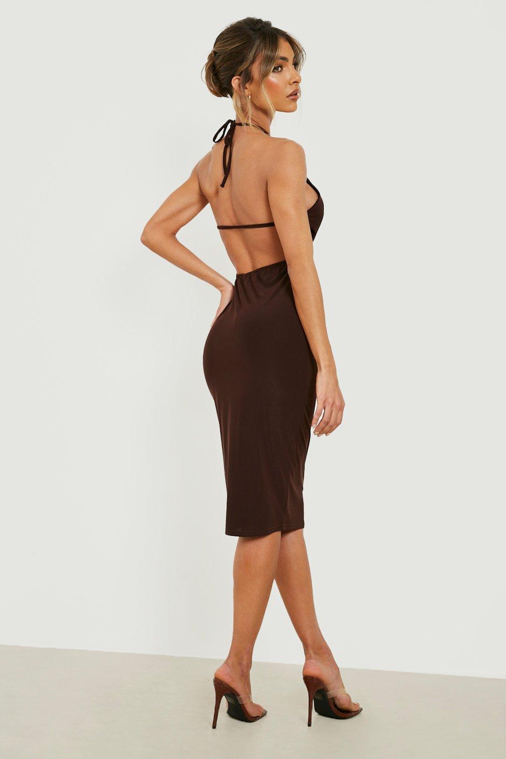 Boohoo backless dress hotsell