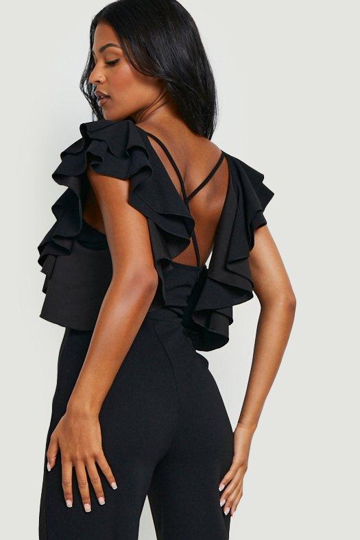 Tall Statement Ruffle Cross Back Jumpsuit