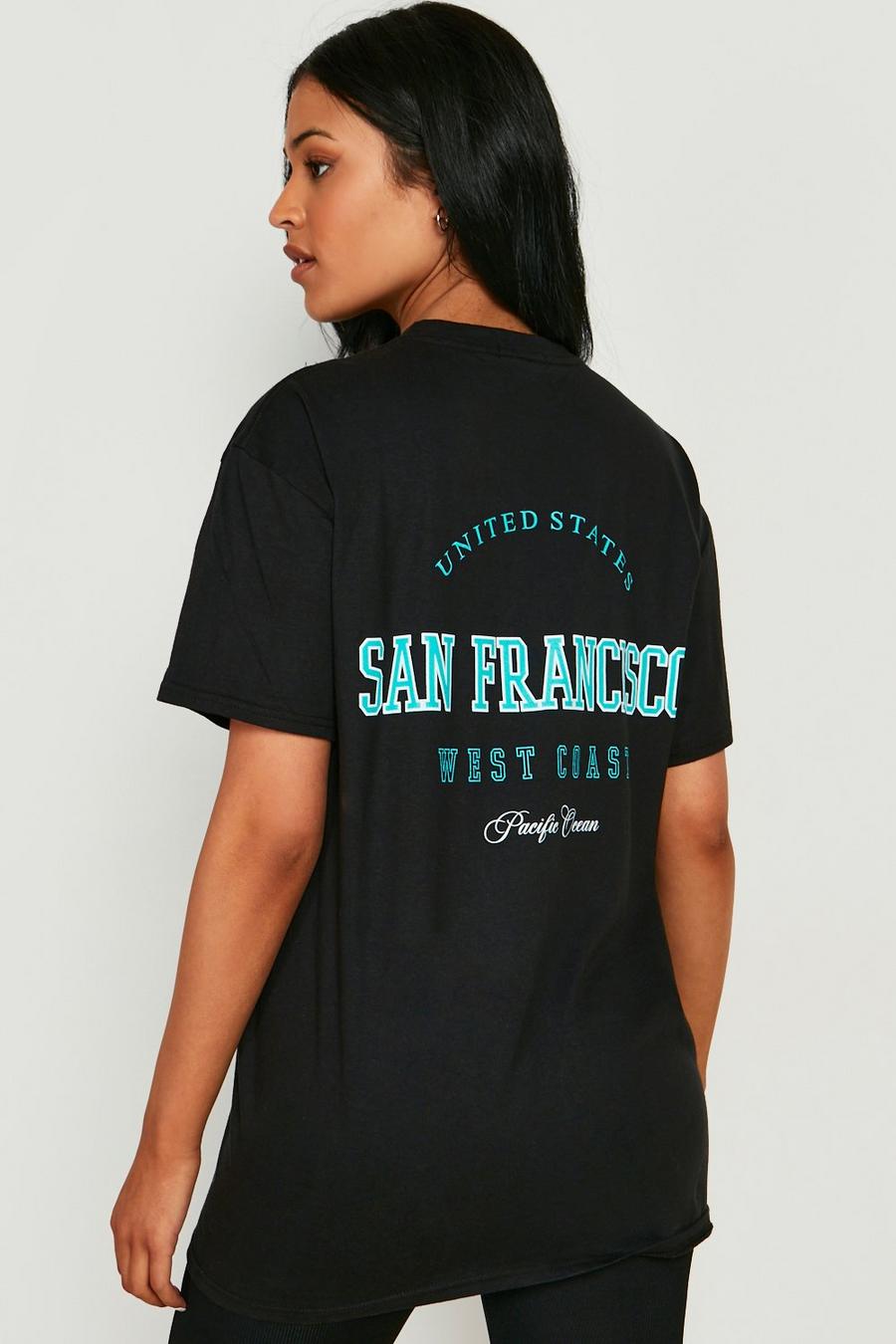 T-shirt Tall con stampa San Francisco stile Varsity, Black image number 1