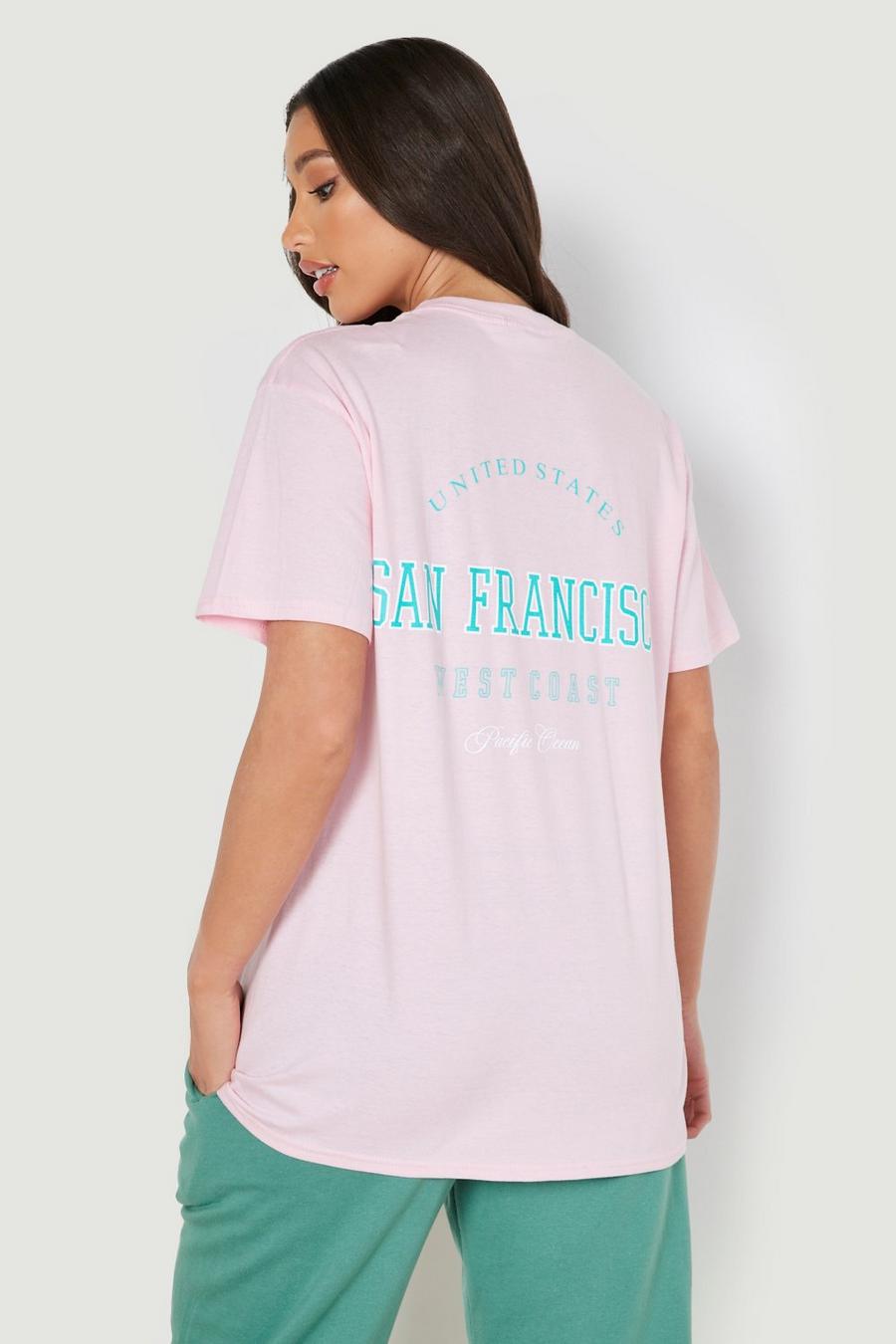 T-shirt Tall con stampa San Francisco stile Varsity, Pink image number 1