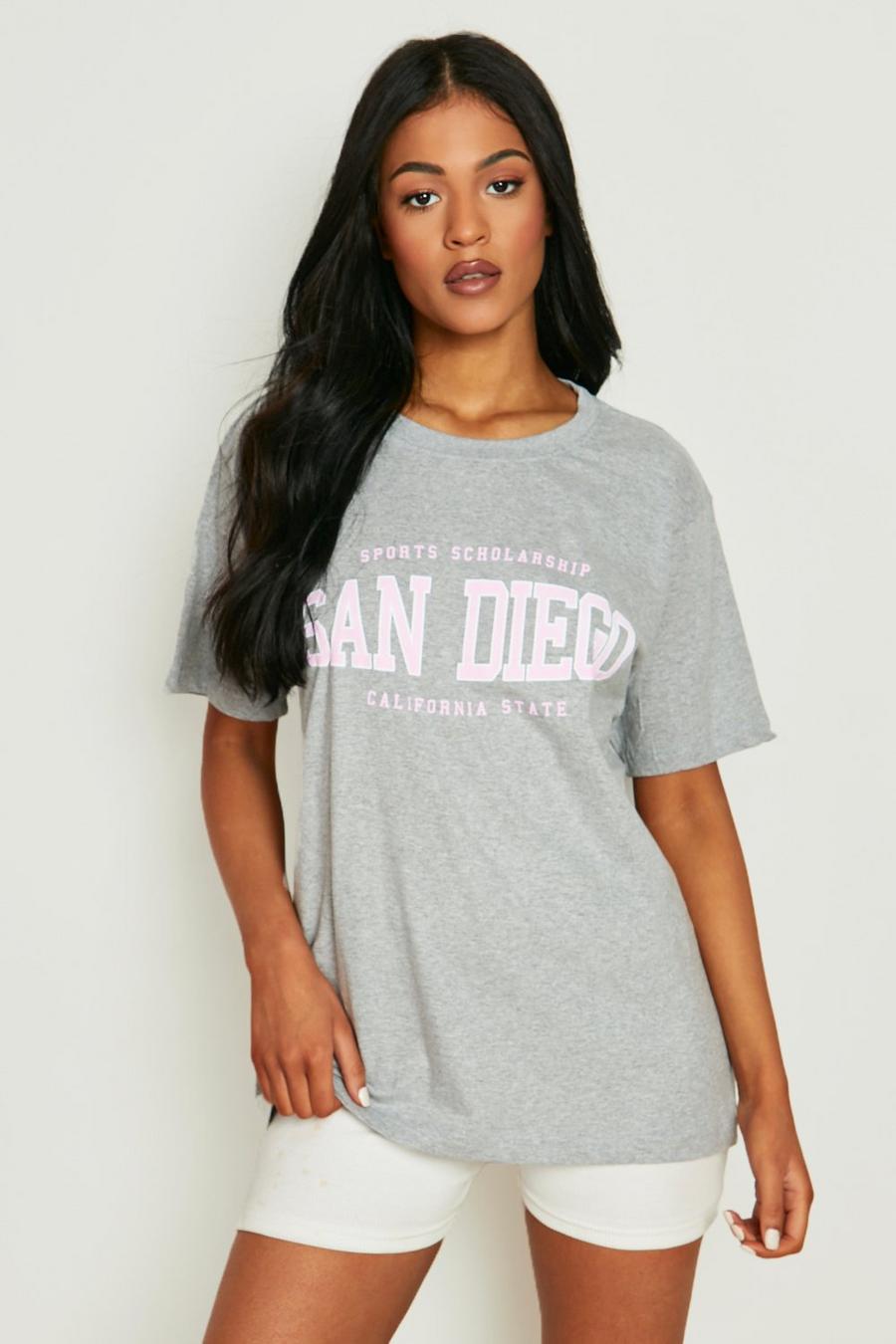 Grey Tall San Diego Varsity Print T-shirt image number 1