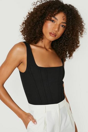 Black Tall Corset Bodysuit