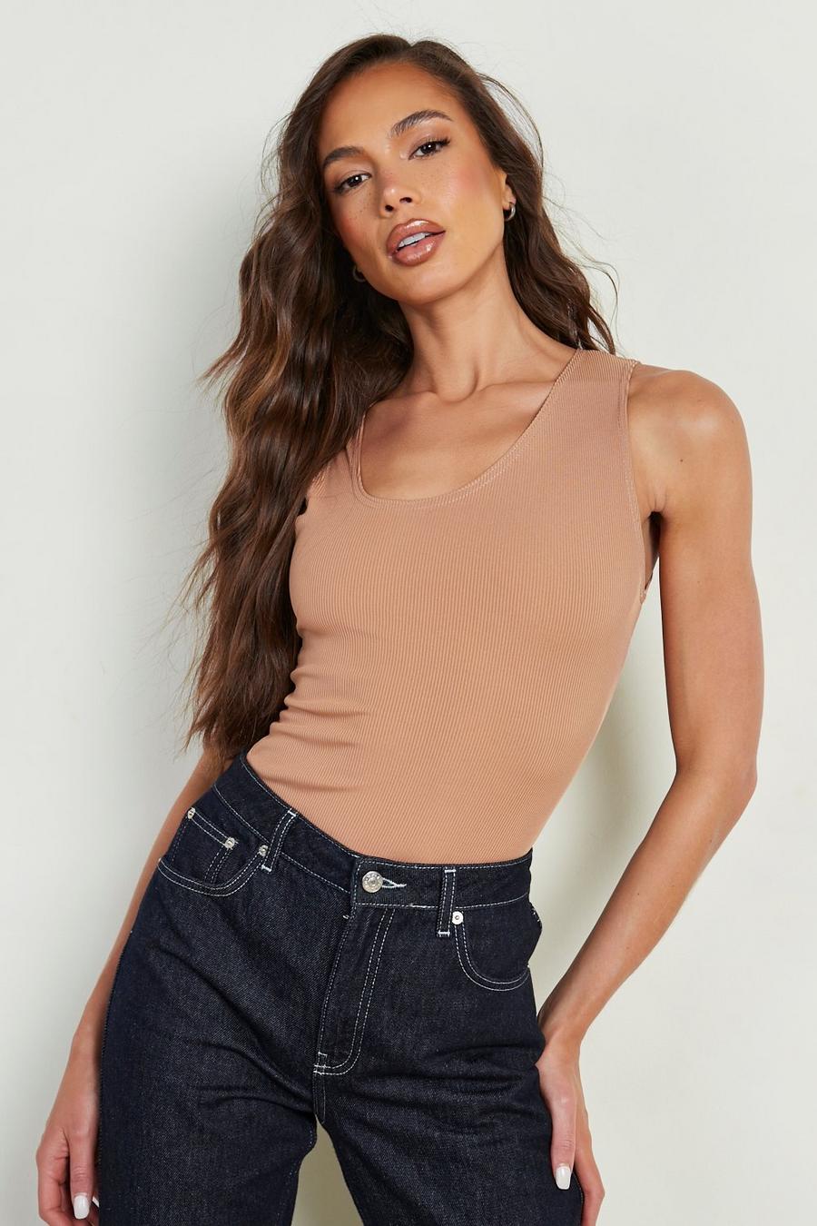 Toffee Tall Rib Elevated Basic Bodysuit image number 1
