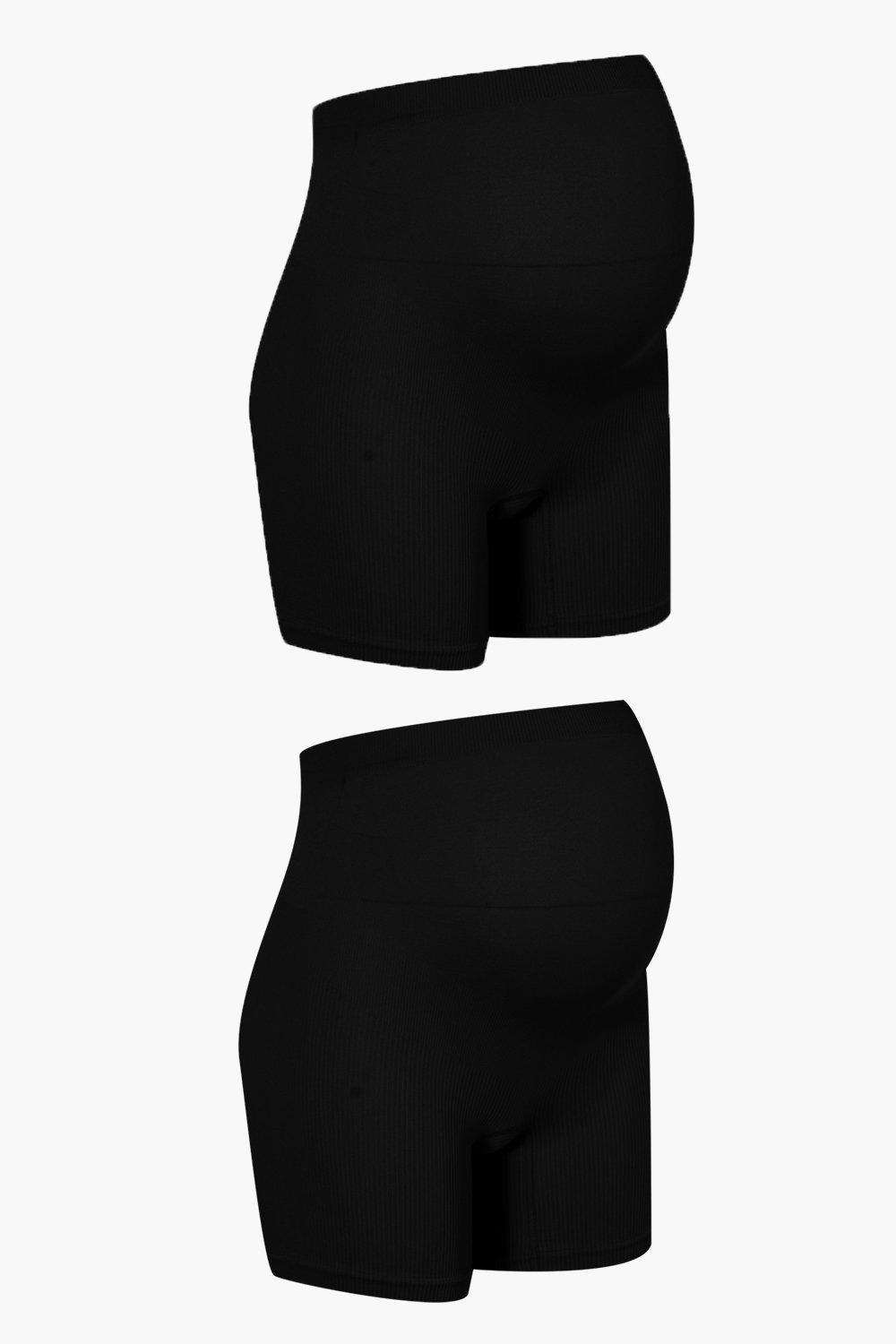 Buy SHAPERX Shorts Maternity Leggings Over The Belly Pregnancy Maternity  Pants with Extra Back Support (Black) (Size) 2XL at
