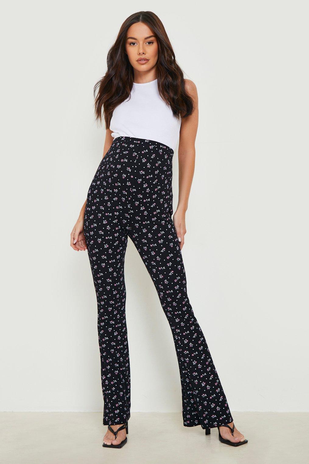 Boohoo Petite Ditsy Floral Print Flare Pants