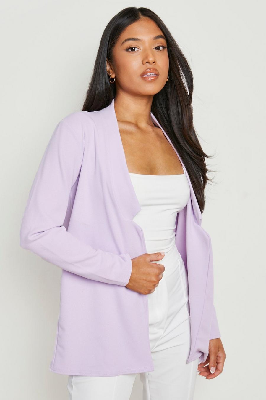 Petite Oversize Blazer mit Ausschnitt, Lilac purple