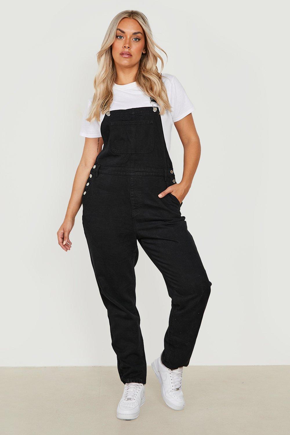 Boohoo black hot sale dungarees