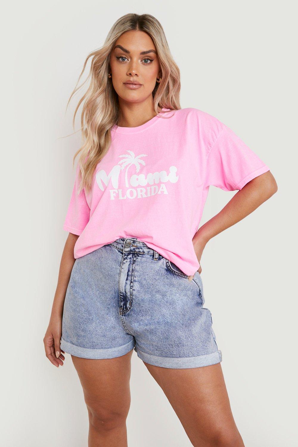 neon pink plus size shirt