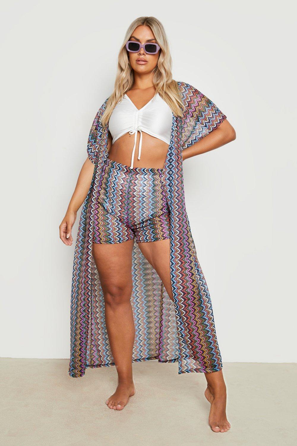 Plus size deals beach kimono