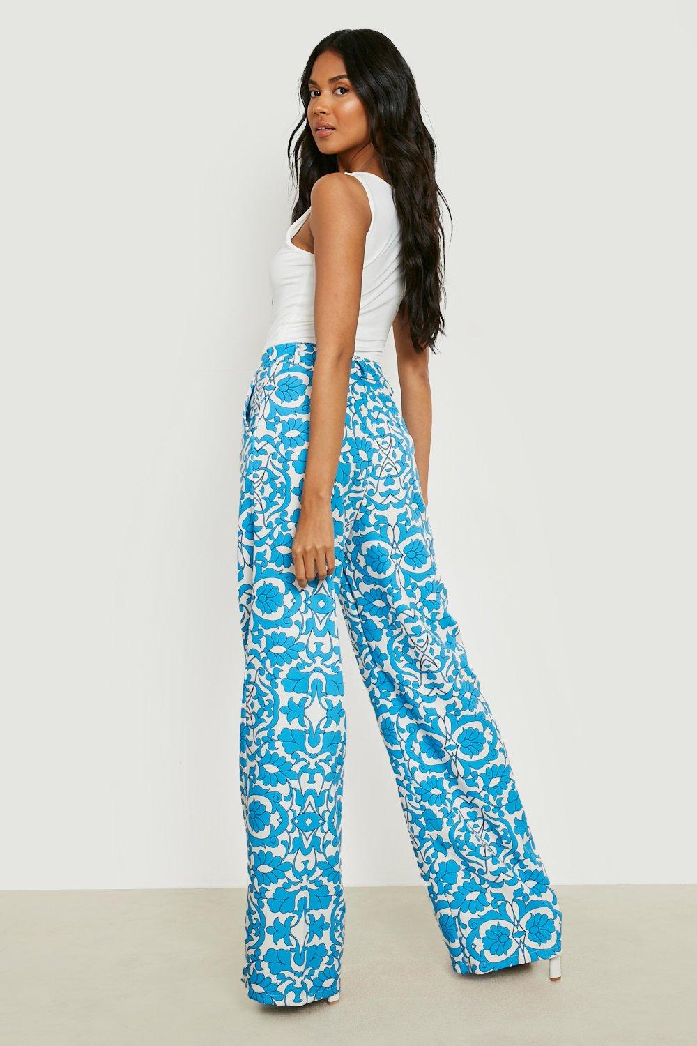 bright wide leg trousers