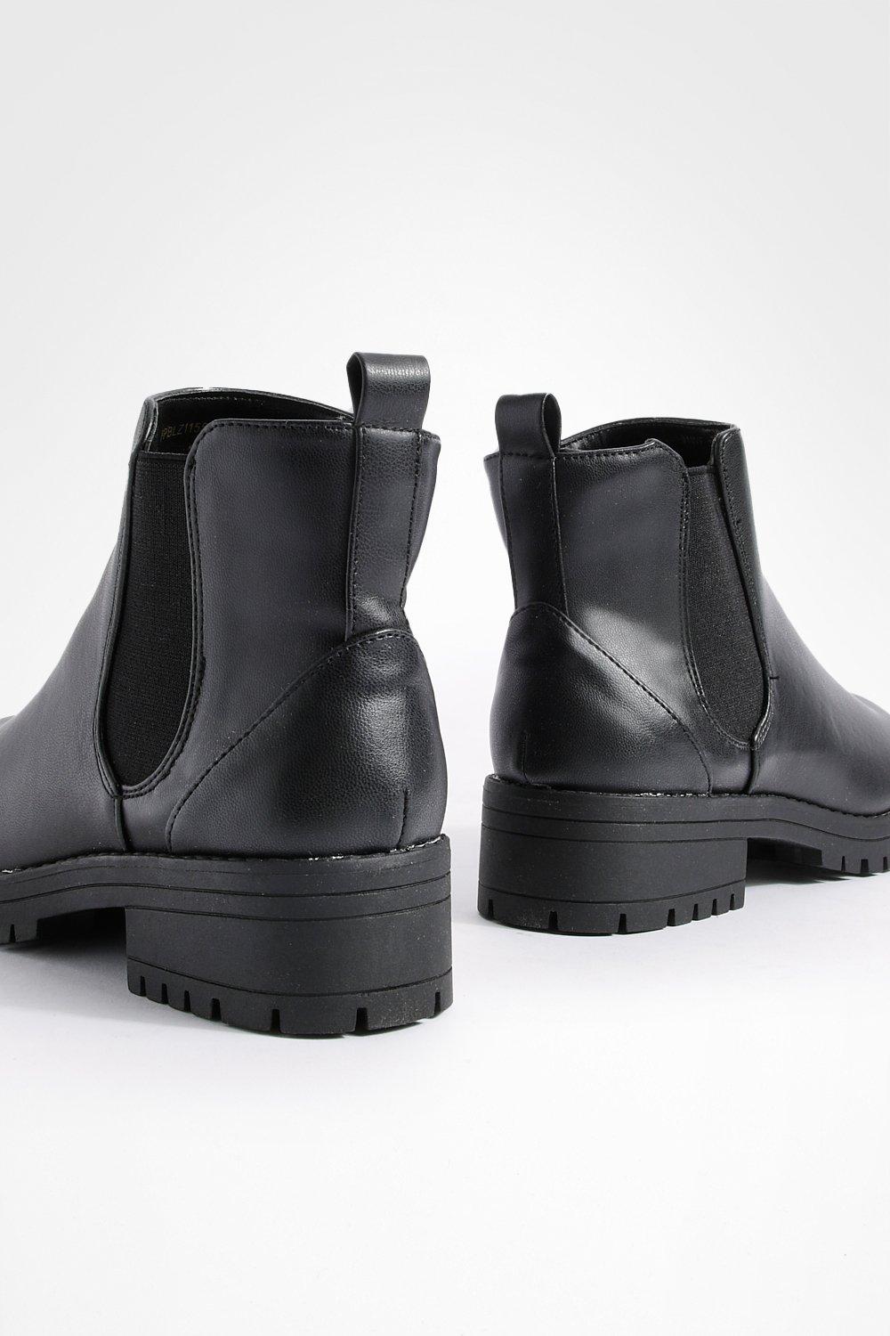 boohoo Wide Width Pull On Chelsea Boots