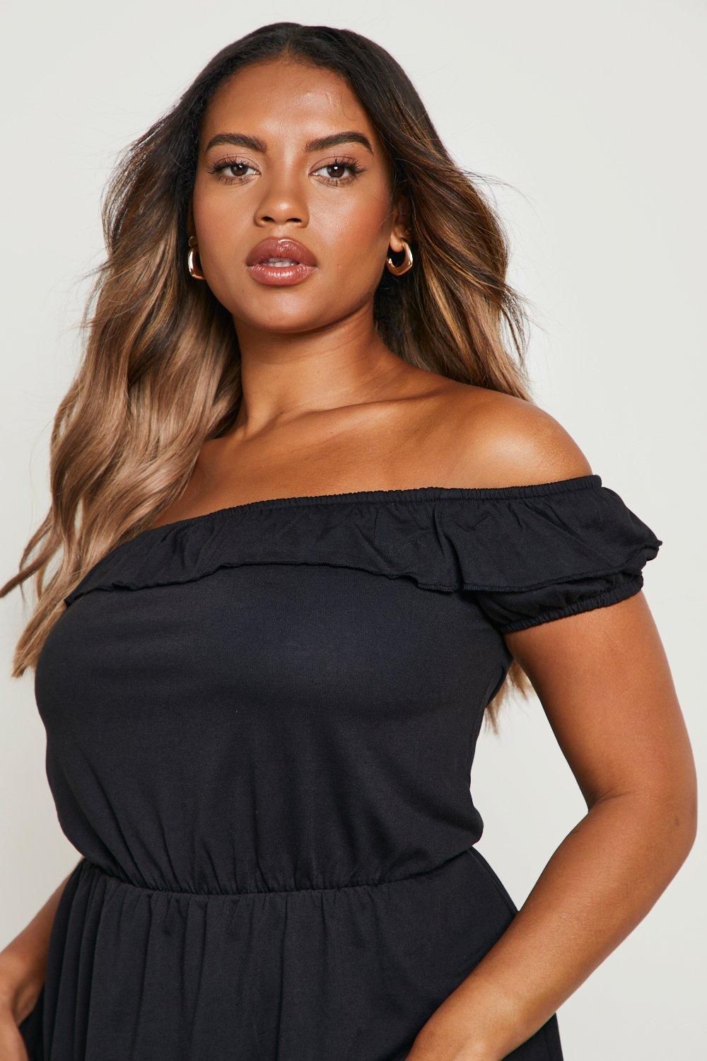 Boohoo bardot skater clearance dress