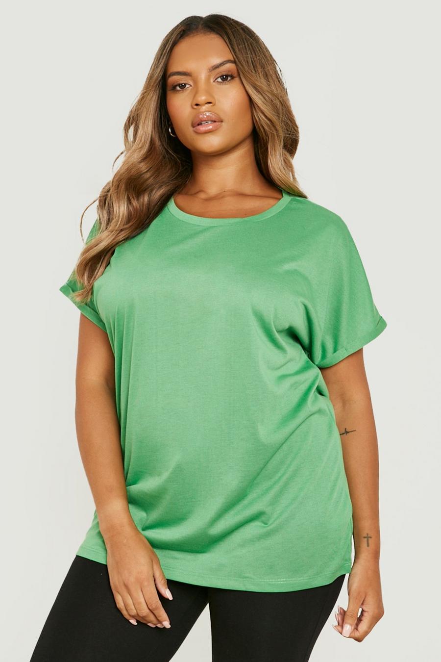 Washed lime Plus Roll Sleeve T-shirt image number 1