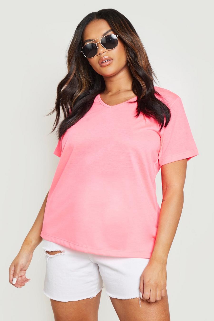Neon-pink Plus Relaxed Fit T-shirt image number 1