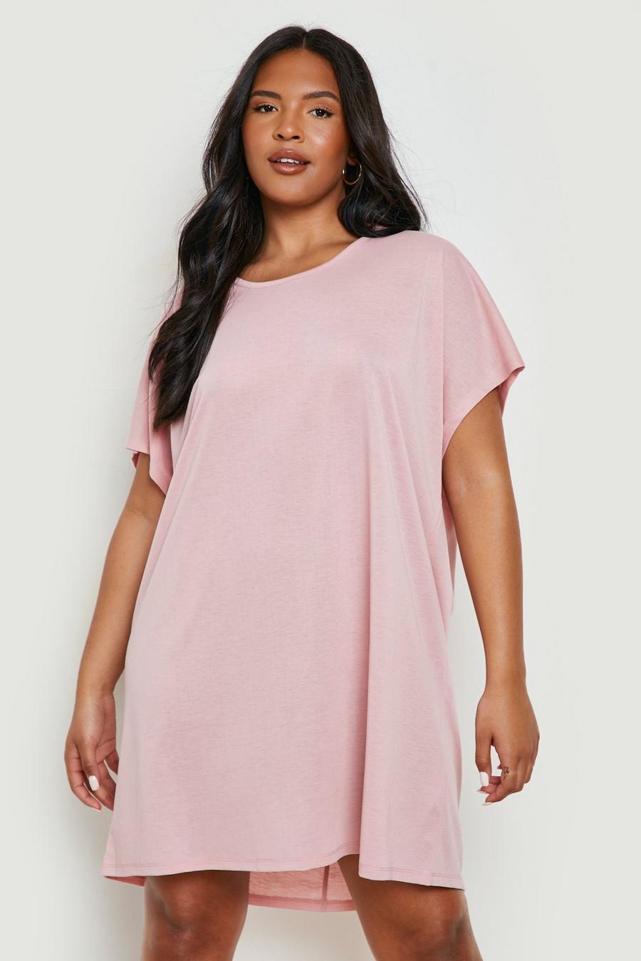 Pink Plus T-shirt Dress image number 1