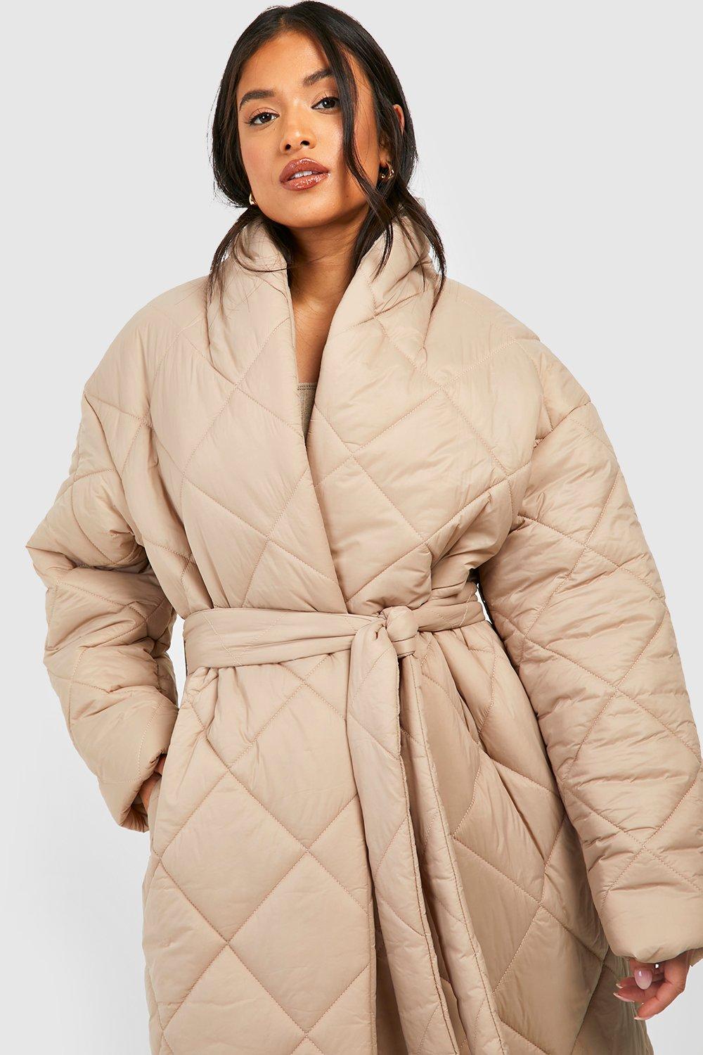 Ash Peached Oversized Belted Maxi Puffer Coat