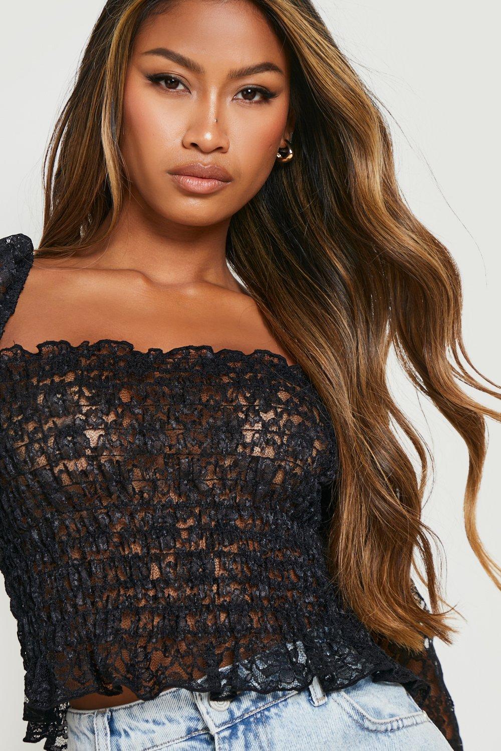 Black off the 2024 shoulder lace top