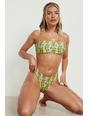 Slip bikini stile Hipster effetto pelle di serpente in colori fluo, Neon-yellow