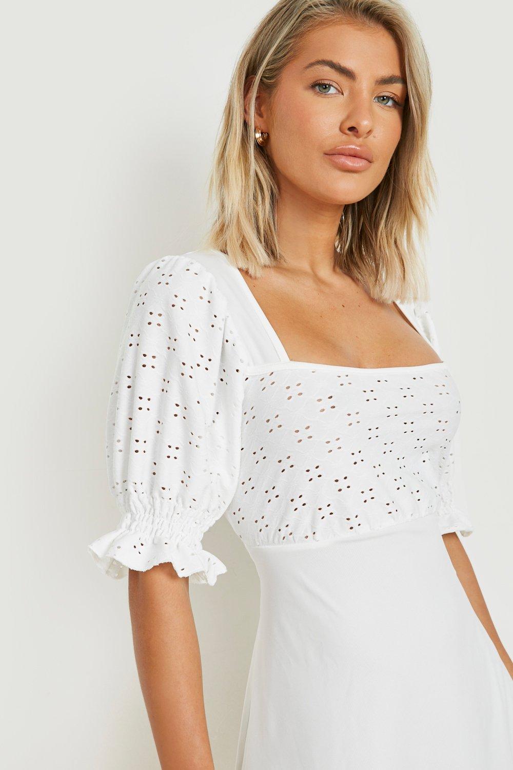 Boohoo broderie outlet dress