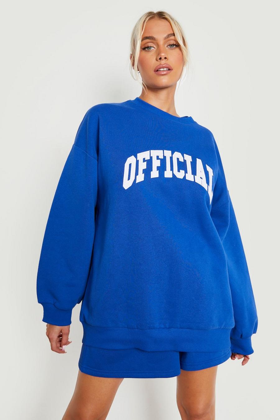 Cobalt blue Official Applique Sweater Short Tracksuit