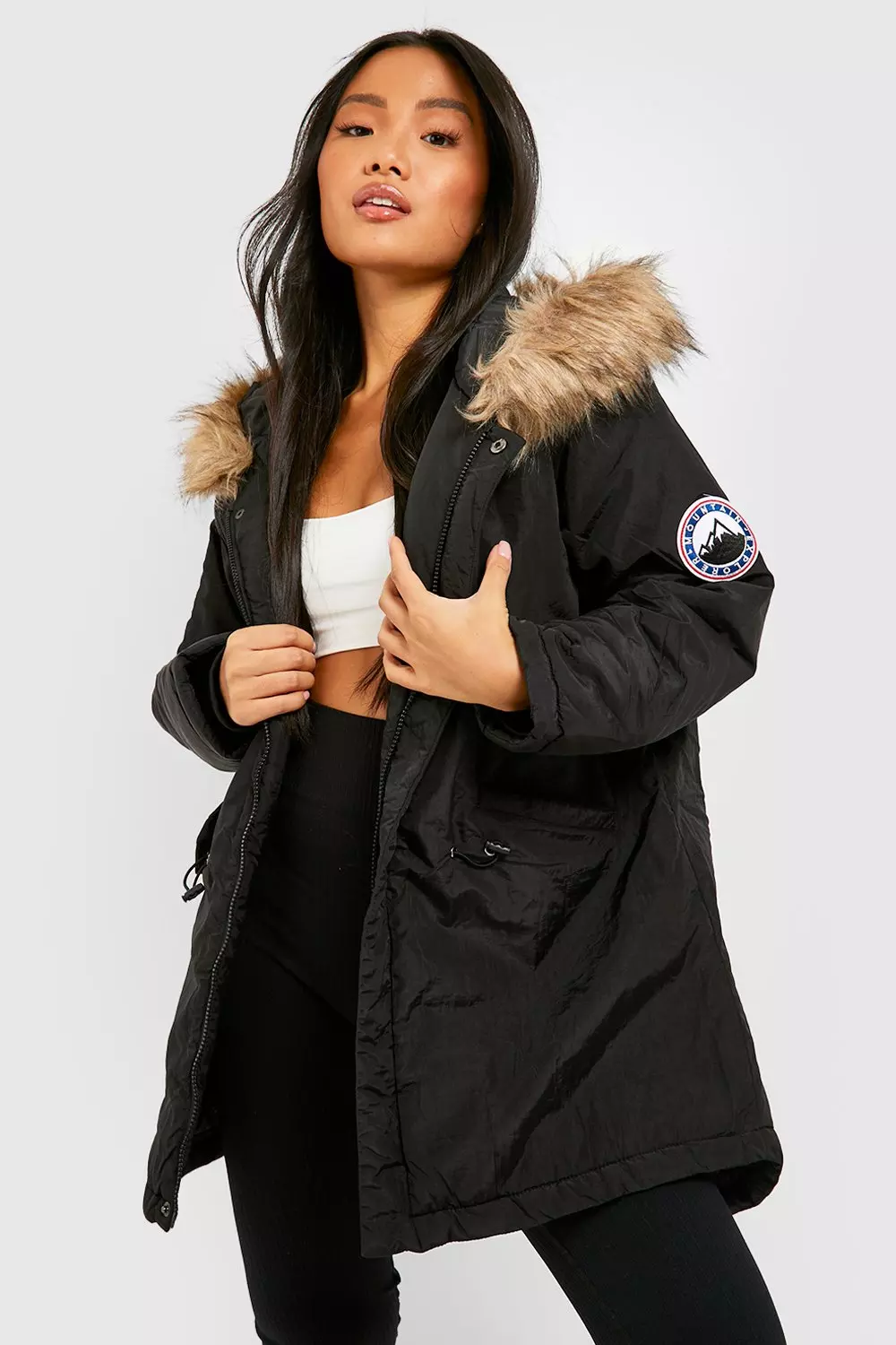 Luxe Faux Fur Sporty Parka Coat Ph 