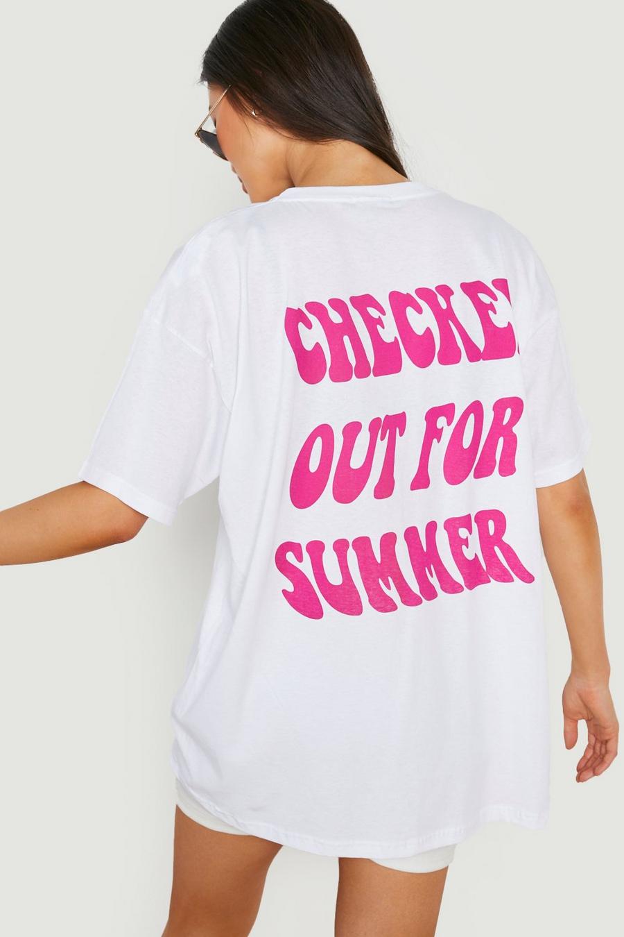 White Summer Printed Oversized T Shirt