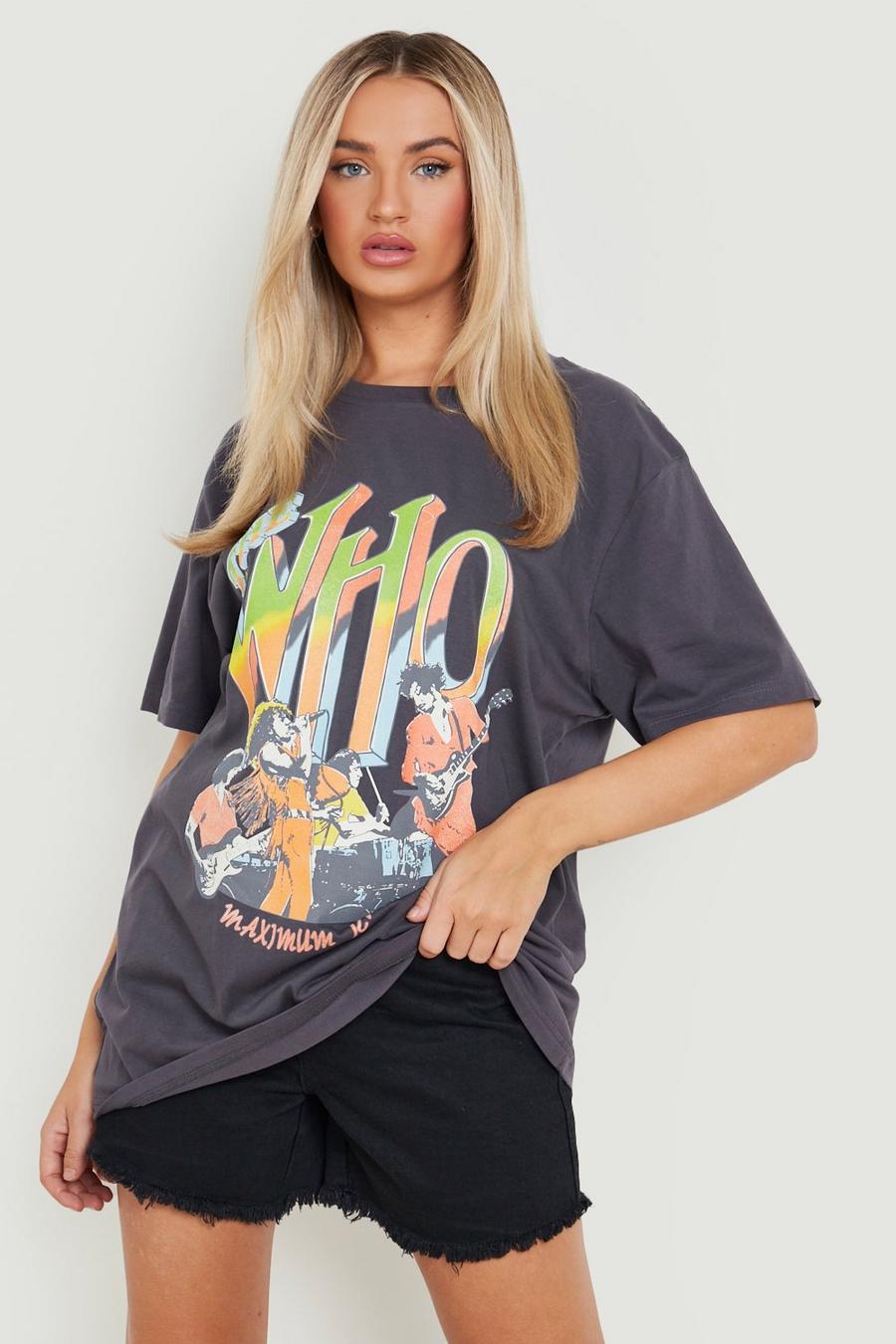 T-shirt oversize à imprimé The Who, Charcoal image number 1