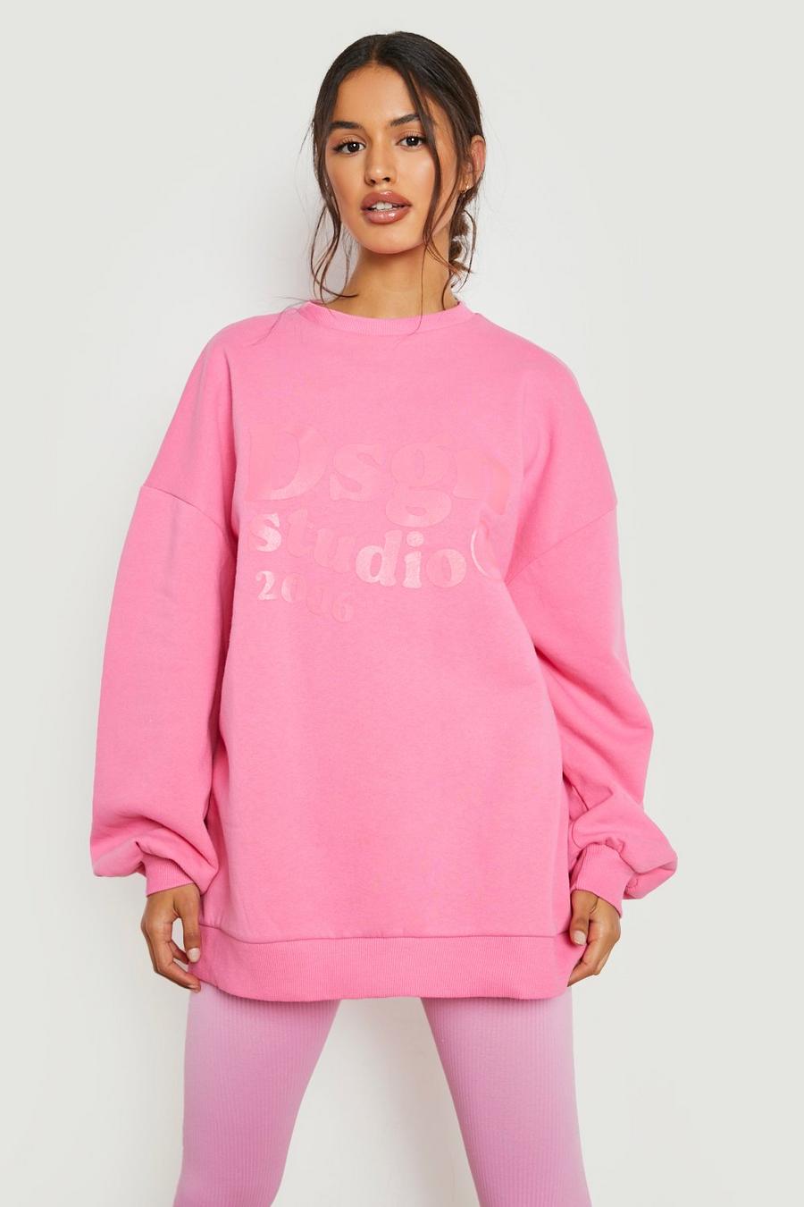 Pink rosa Neon Printed Oversized Sweater 