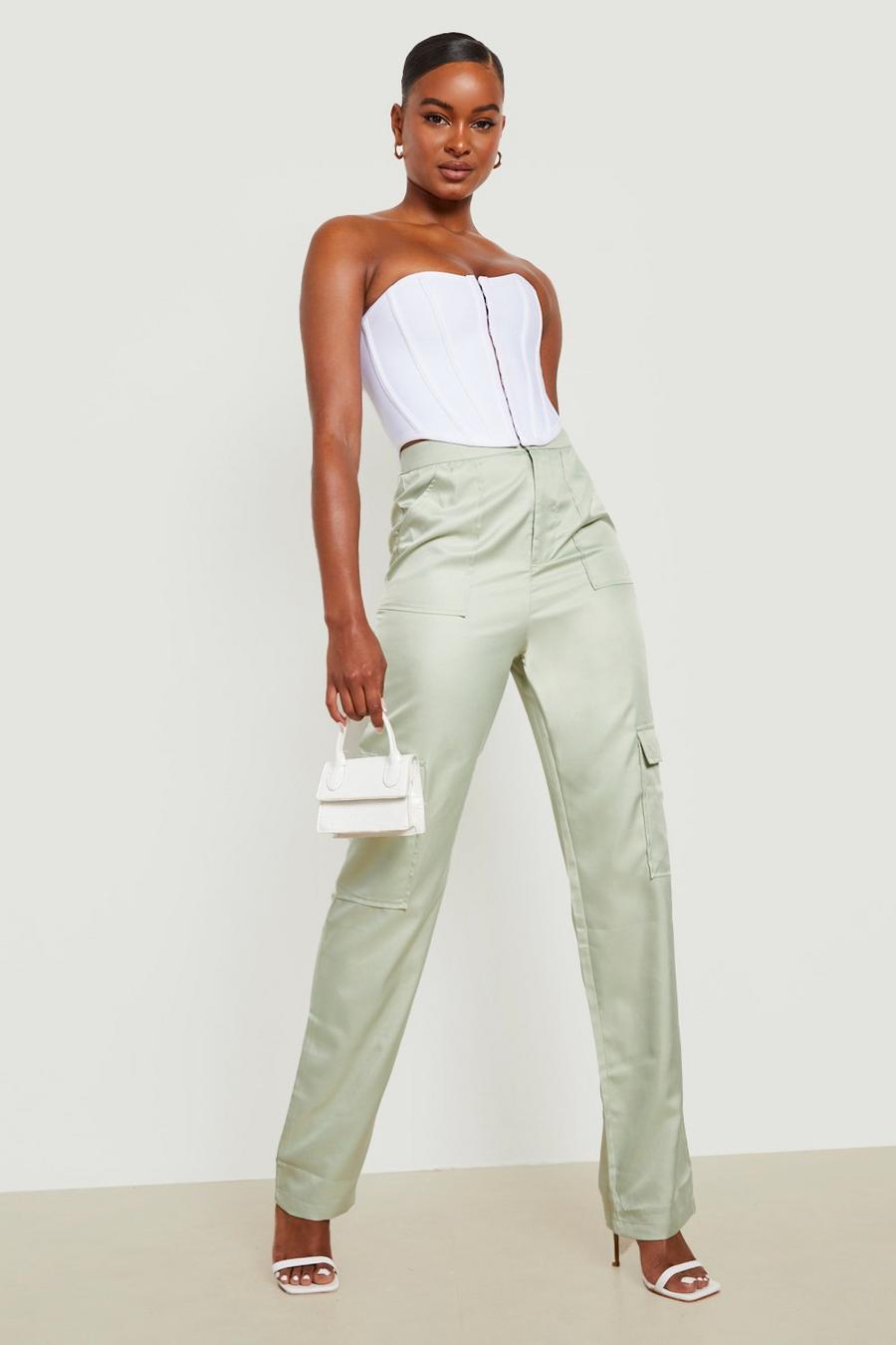Sage green Tall Pocket Detail Cargo Trouser