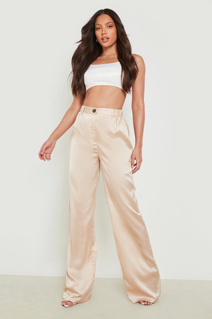 Stone Tall Satin Wide Leg Trousers image number 1