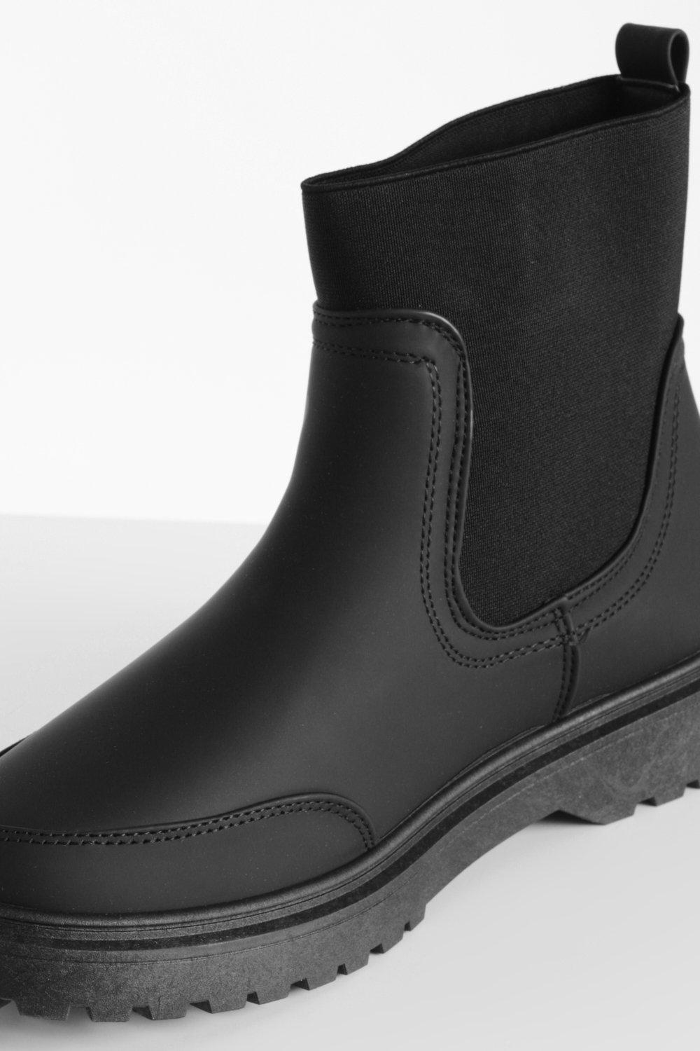 Black rubber shop chelsea boots