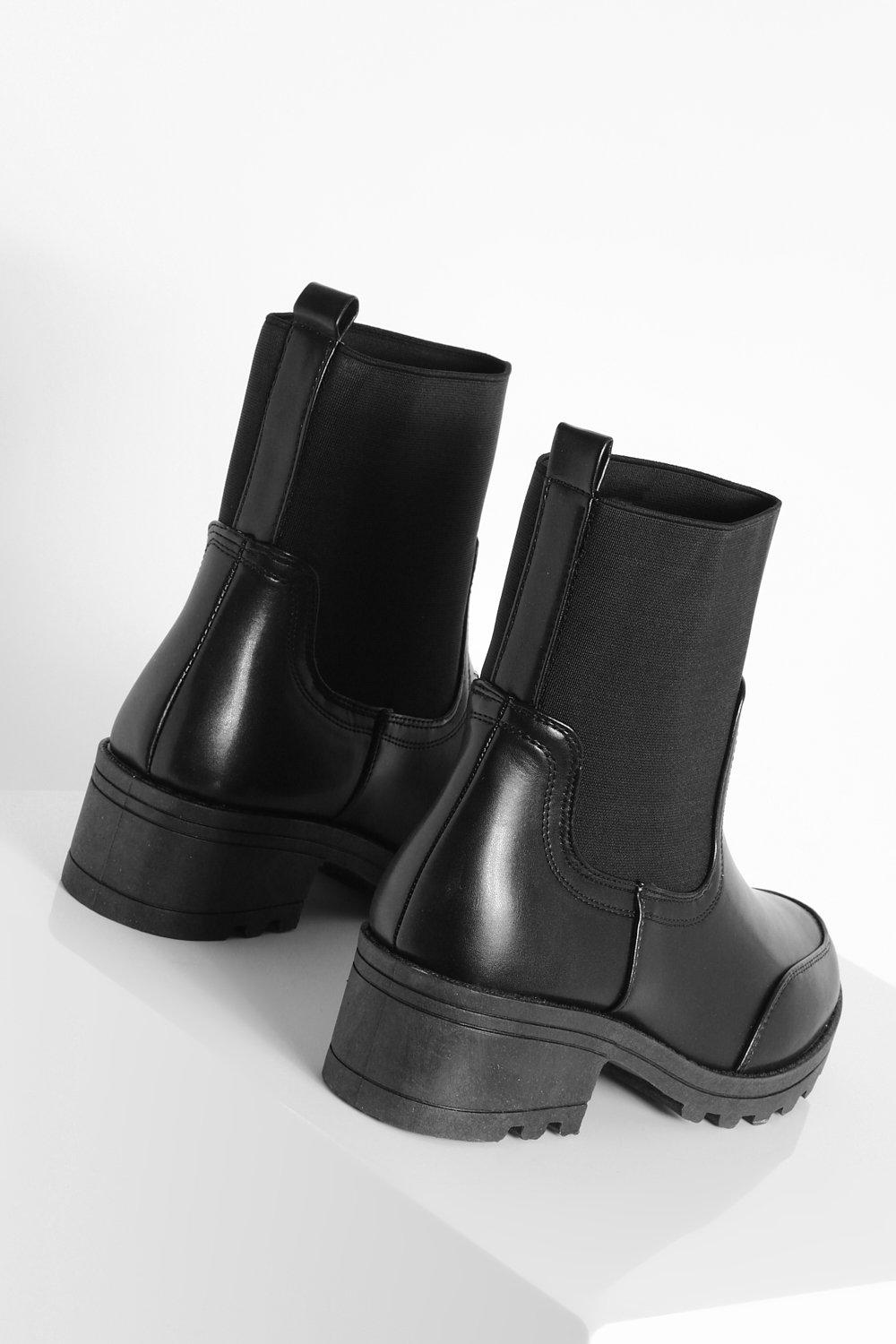 Boohoo chunky clearance heel chelsea boot