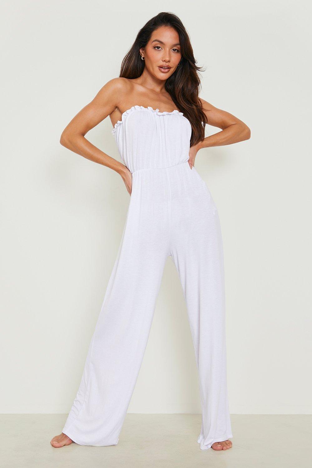 Jersey Knit Bandeau Beach Jumpsuit boohoo USA