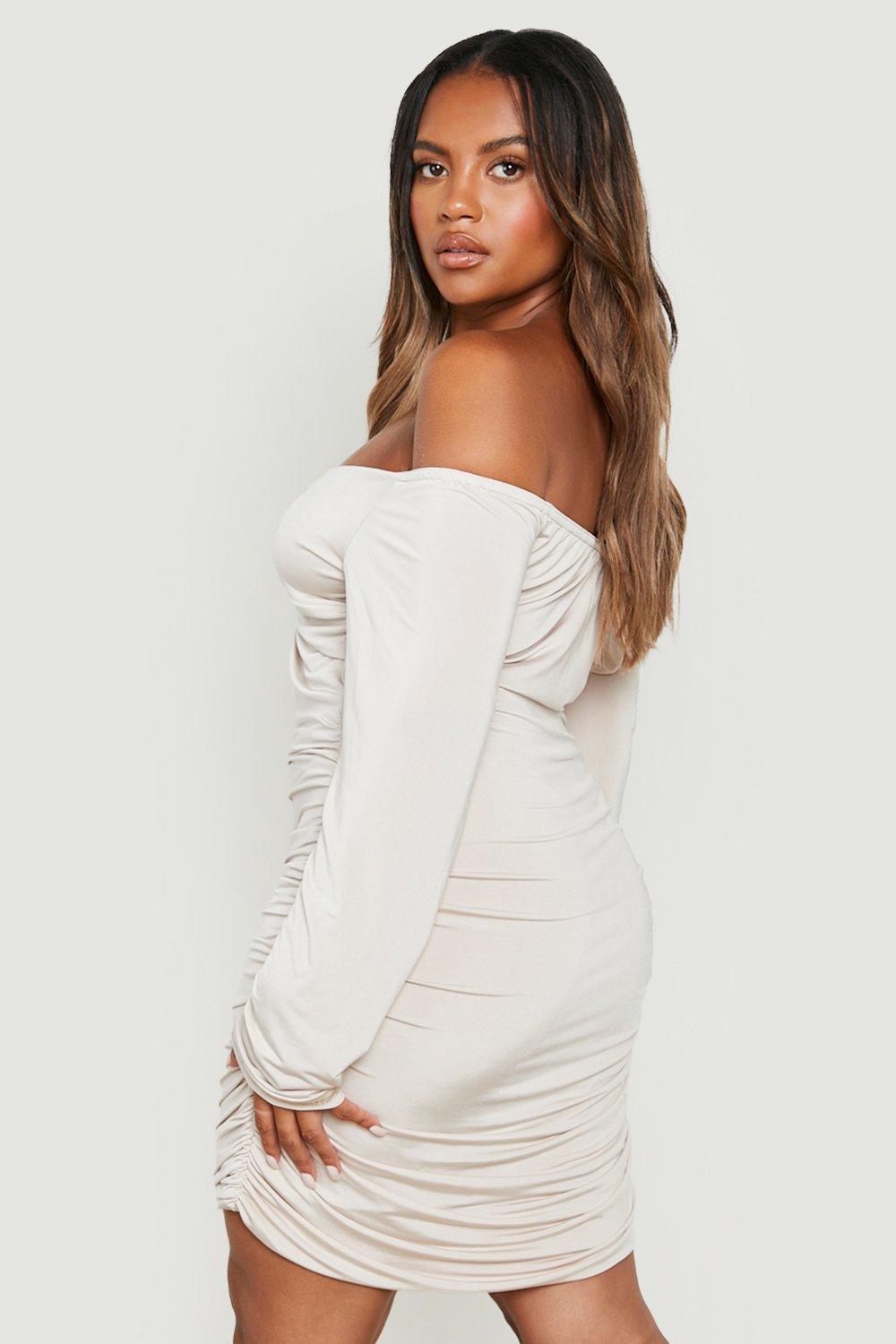 Off the shoulder outlet twisted waist dress