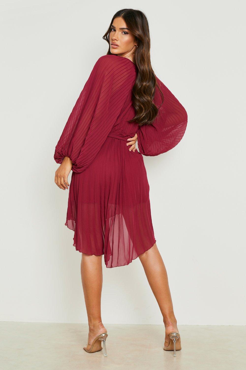 Berry long hot sale sleeve dress