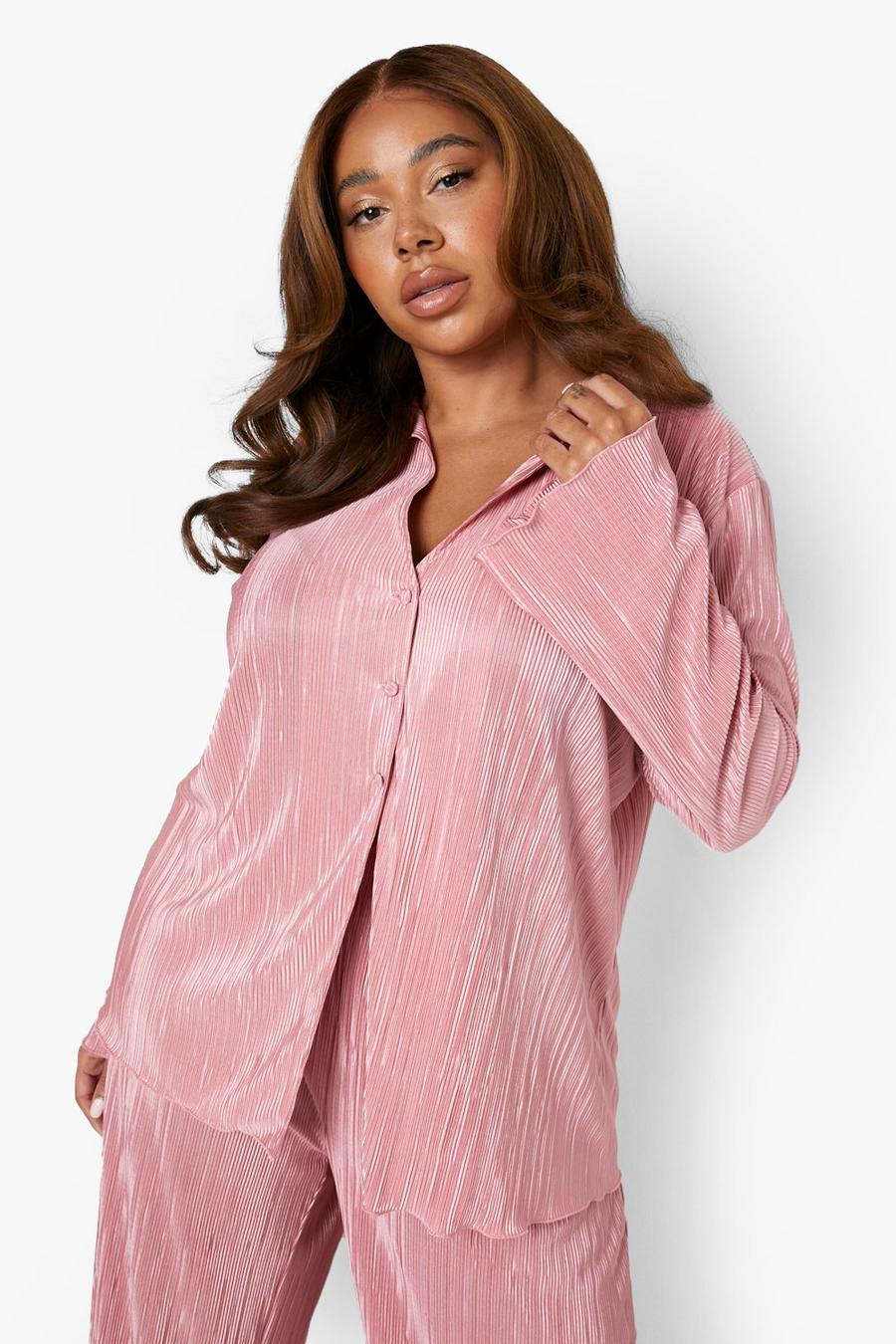 Pink Plus Plisse Oversized Shirt image number 1