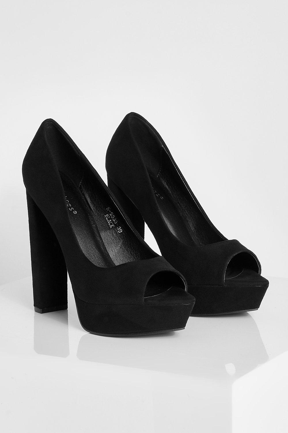 Black peep toe shoes online